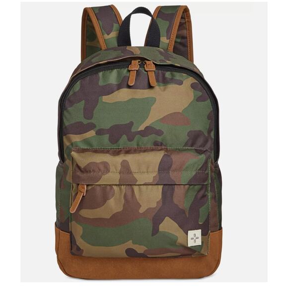 Sun Stone Mens Riley Heathered Backpack Bag Grey Heather or Camo - Picture 3 of 8